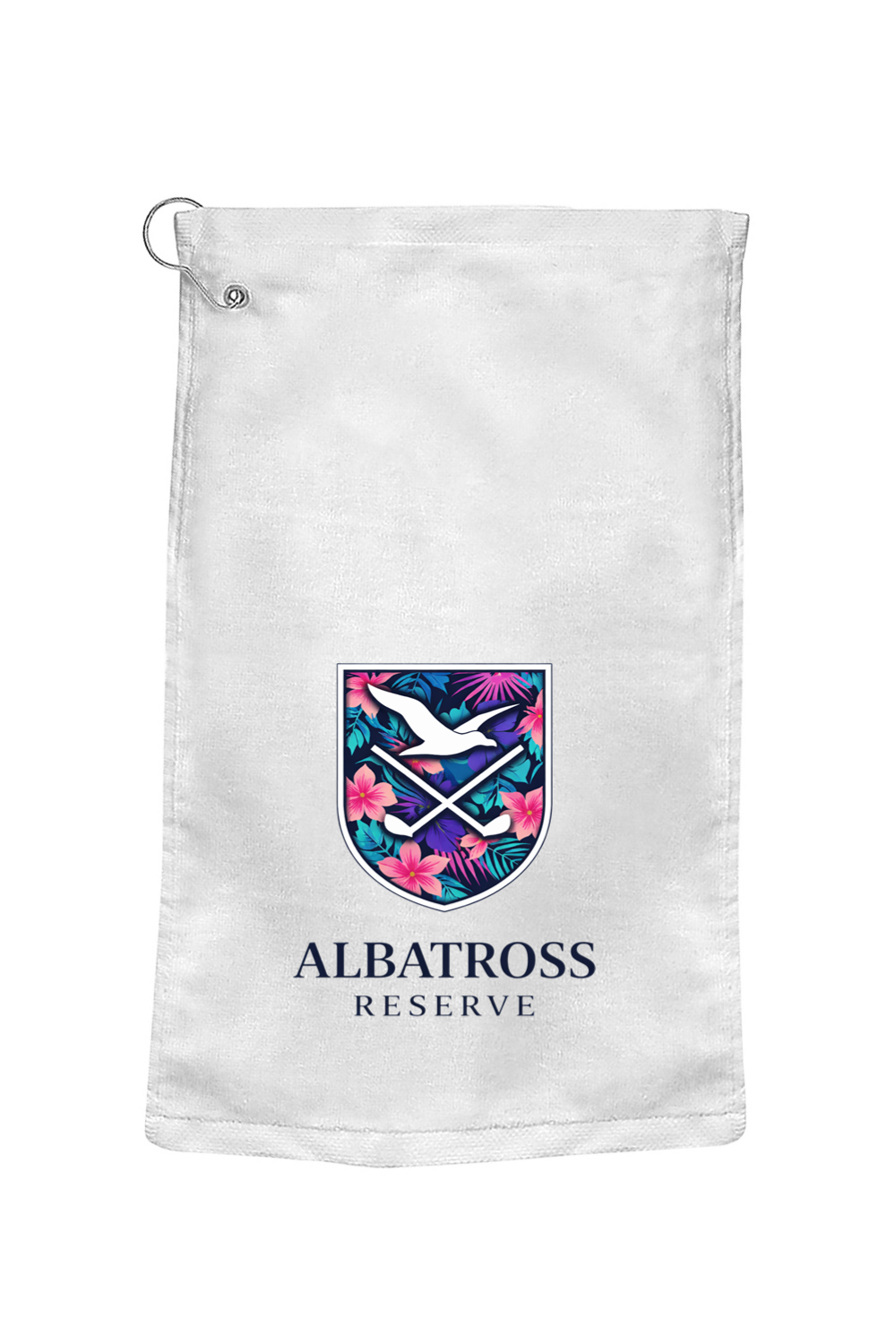 Grommeted Floral Golf Towel